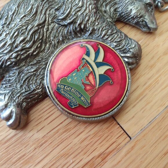 Vintage German Bear Necklace Ka Ge Blau-Weiss Durlach 1951 Festival Souvenir - Picture 3 of 12